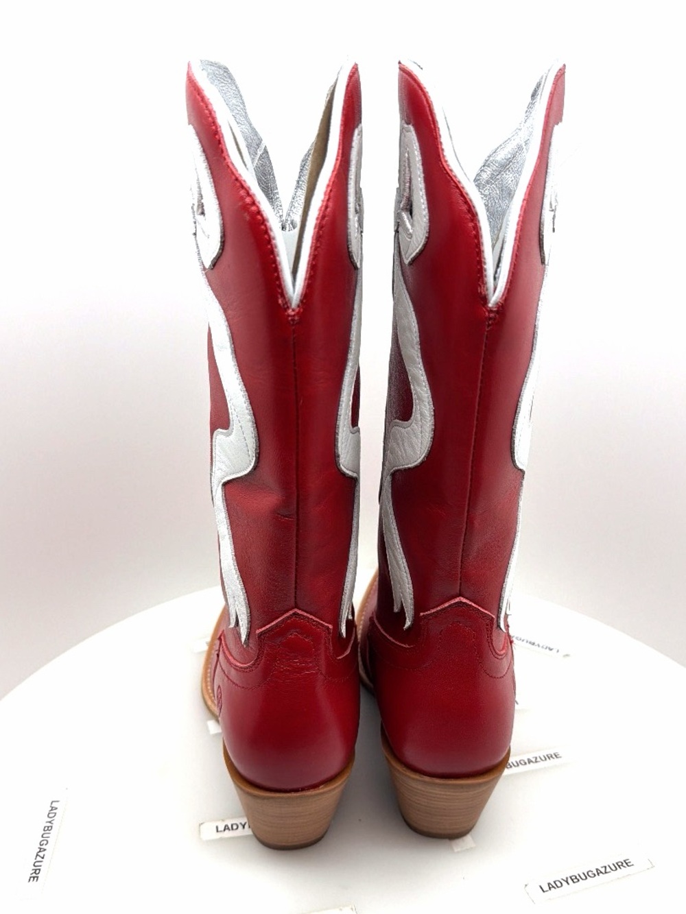 🔥NWOB Ariat Women's Beaux J Toe Crimson Cowgirl Boots W/White Bow Accents Size 7 - Picture 8 of 13